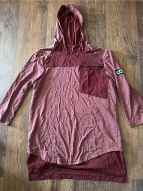 Nike Maroon Hooded Longline Pullover